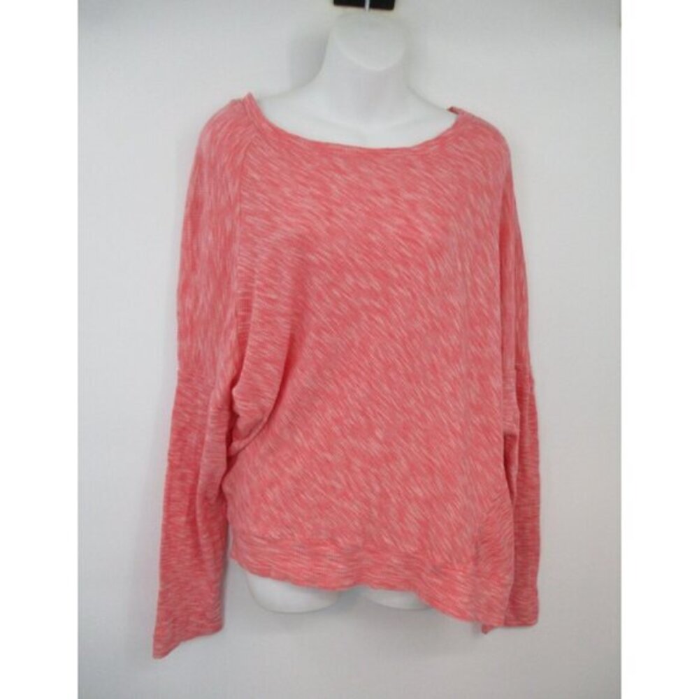 Anthropologie Womens Large Coral Asymmetrical Dolman Sleeve Pullover Top